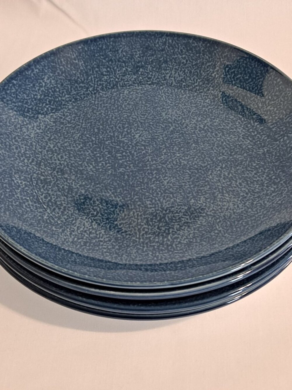 Set 4 Royal Norfolk BLUE SPECKLED 7 1/2" Bread PLATES Salad Sponge Tie Dye Burst